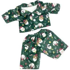 "Fabrique ta peluche" Pyjama Noël vert sapin à motifs
