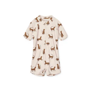 Maillot de bain à manches longues "Max" - Léopard / Sandy | LIEWOOD