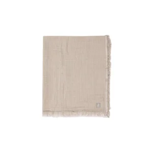 Couverture berceau - 75 x 100 cm - Franges Olive Green/Ivory | JOLLEIN