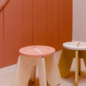 Tabouret pour enfant bois - Terracotta | BABAI