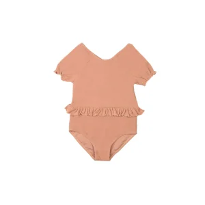 Maillot de bain body "Simone" corail 7/8 ans | LES PETITS DORÉS