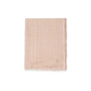 Couverture berceau - 75 x 100 cm - Franges roses pâles | JOLLEIN