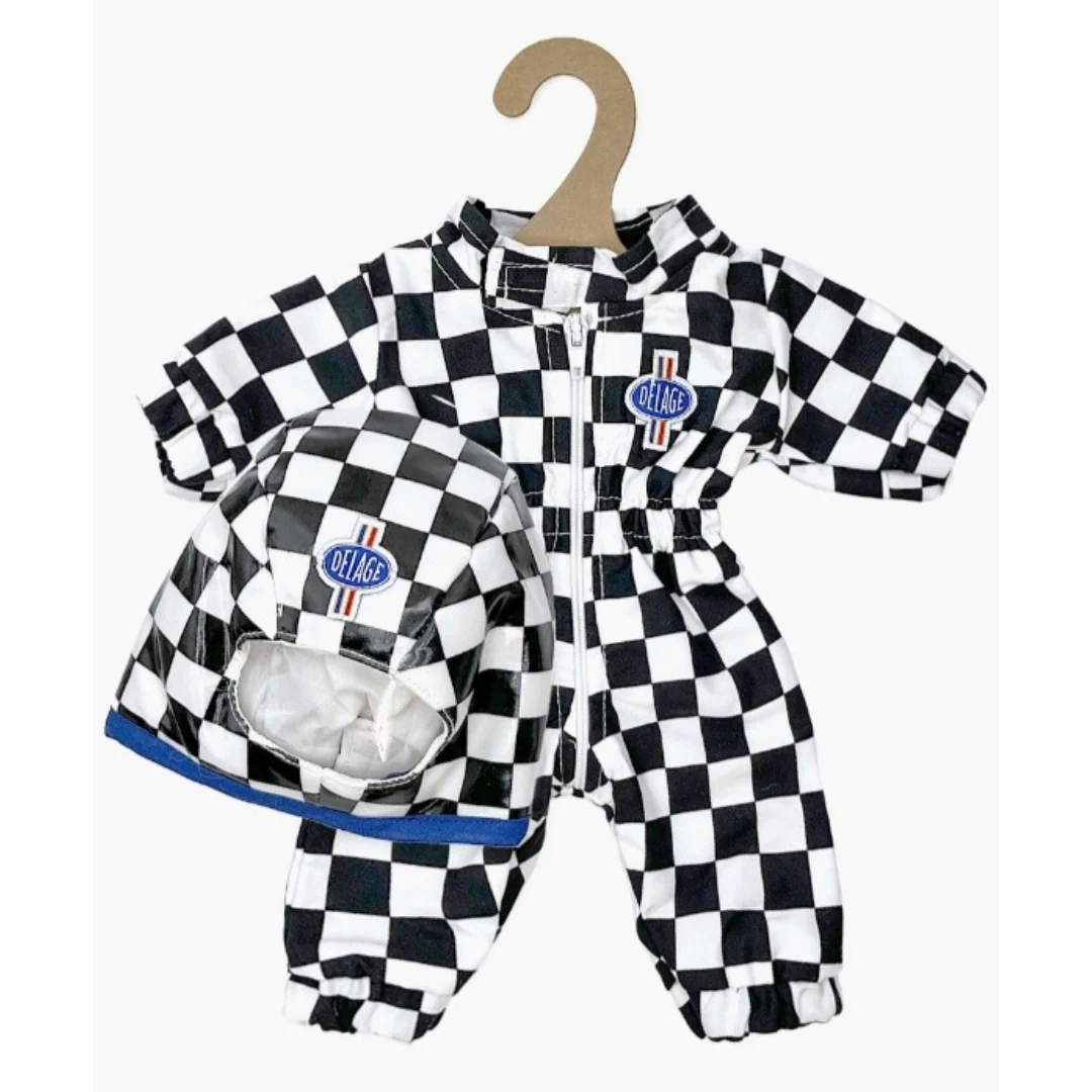 Minikane & Delage – Combinaison pilote de course Racing à damier noir et blanc