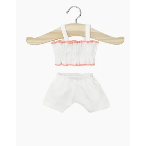 Minikane Maillot de bain rétro 2 pièces blanc avec pochon pour poupée Amigas