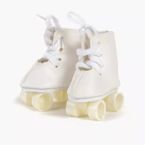 Minikane Paire de patins à roulettes en simili cuir blanc