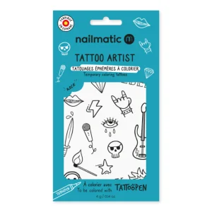 Tatouages éphémères à colorier - Rock | NAILMATIC