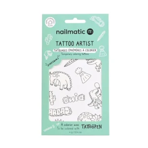 Tatouages éphémères à colorier - Dinosaures | NAILMATIC