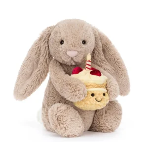 Jellycat Peluche Lapin Bashful Beige Birthday