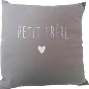 Coussin gris "Petit frère"