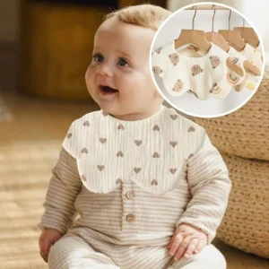 Bavoir Bébé Coton Gaze - Doux et Absorbant (Lot de 3)