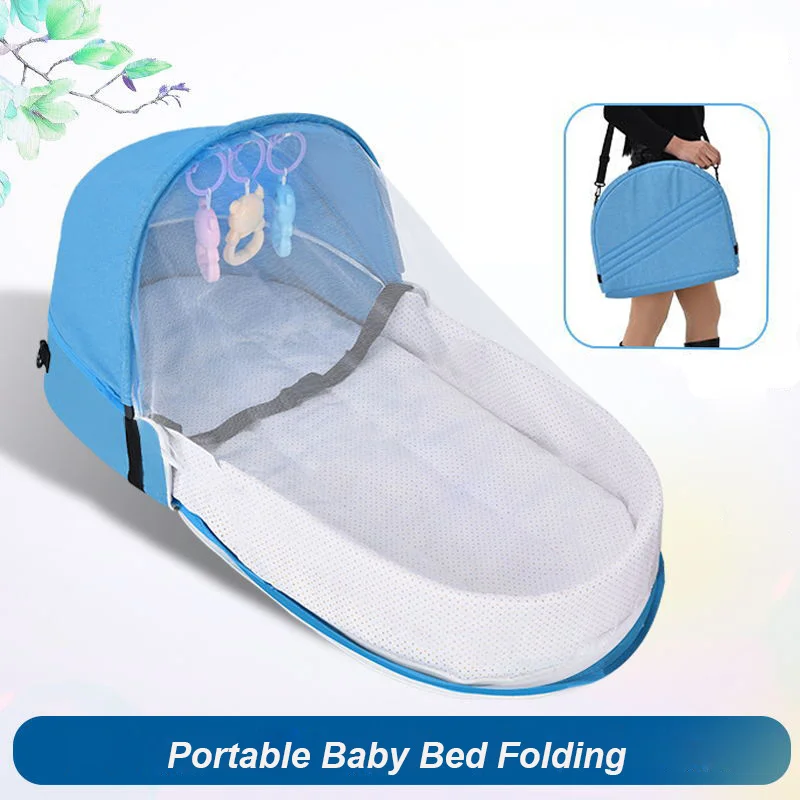 Lit Bébé Pliable Nomade - Voyage Portable avec Moustiquaire 0-18 Mois