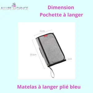 Matelas dépliable à langer, Sacs de rangement couches, lingettes...Portable