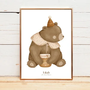 Affiche et cadre Ourson Forêt Enchanté