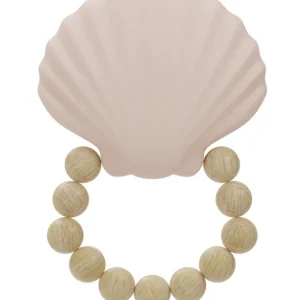 Anneau de dentition coquillage rose