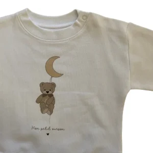 Sweat bébé/enfant blanc "Mon Petit Ourson"