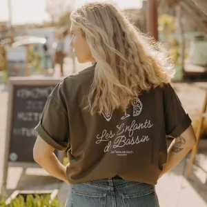 Le T-shirt "Dégustation" vert kaki-violet