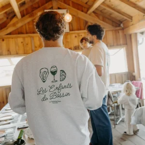 Le sweat "Dégustation" gris clair -vert