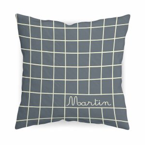 Coussin Personnalisable - Les Carreaux - bleu