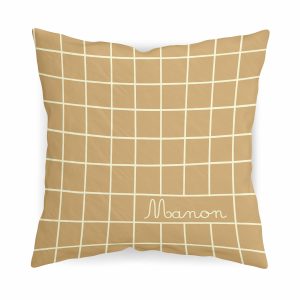 Coussin Personnalisable - Les Carreaux - moutarde