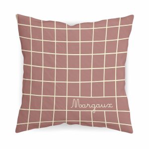 Coussin Personnalisable - Les Carreaux - rose
