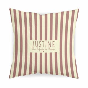 Coussin Personnalisable - Le rayé vieux rose