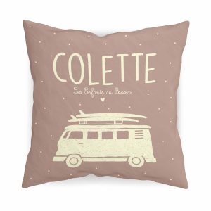 Coussin Personnalisable - Le Combi rose