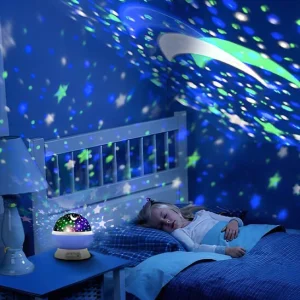 VEILLEUSE BEBE PROJECTION PLAFOND ǀ Stars and moon