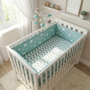 Tour de lit | Étoilé Bleu Ciel