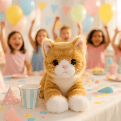 Peluche Chat Réaliste Ultra-Douce - Compagnon Câlin aux Yeux Expressifs – Image 3