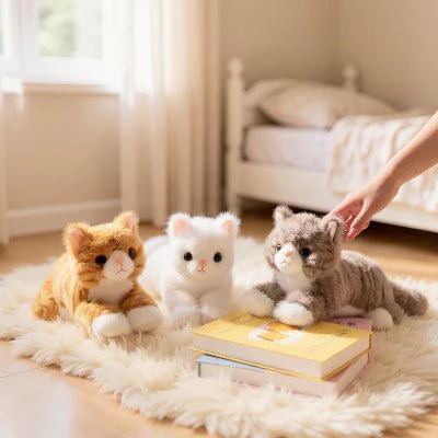 Peluche Chat Réaliste Ultra-Douce - Compagnon Câlin aux Yeux Expressifs – Image 6