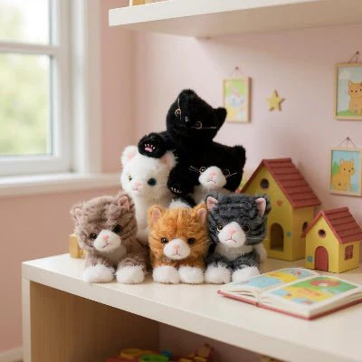 Peluche Chat Réaliste Ultra-Douce - Compagnon Câlin aux Yeux Expressifs – Image 5