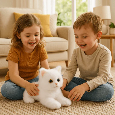 Peluche Chat Réaliste Ultra-Douce - Compagnon Câlin aux Yeux Expressifs – Image 2