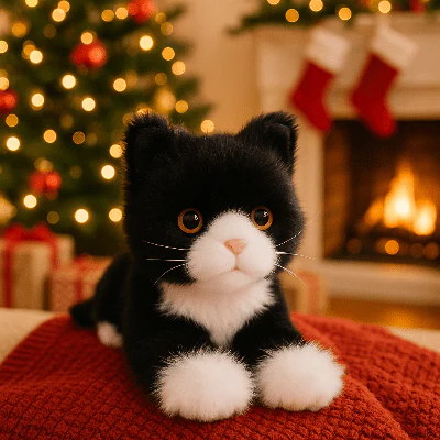 Peluche Chat Réaliste Ultra-Douce - Compagnon Câlin aux Yeux Expressifs – Image 4