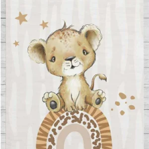 🌸 Couverture bébé Lion + coussin