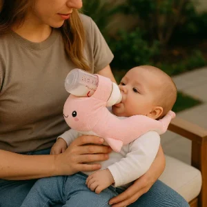 Porte-Biberon Mains Libres - Bébé Boit Seul Pendant que Maman S'Occupe